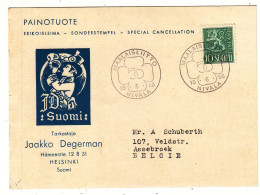 Finlande - Carte Postale De 1956 - Oblit Maalaisliitto - - Covers & Documents