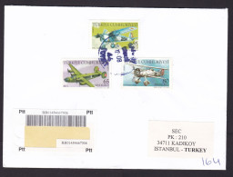 Turkey: Registered Cover, 2008, 3 Stamps, Military Airplane, Aviation History, Air Force, Rare Real Use (traces Of Use) - Covers & Documents