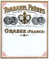 Etiquette Parfum Tombarel Frères à Grasse 6,6 Cm X 8,1 Cm En Superbe.Etat - Etiquettes