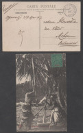 MAYOTTE - DZAOUDZI - POSTE MARITIME / 1907 CARTE POSTALE ILLUSTREE "PILAGE DU RIZ" ==> FRANCE  (ref 1542e) - Briefe U. Dokumente