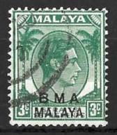 MALAYA..." B.M.A...."....KING GEORGE VI....(1936-52..)......3c......SG49.......CDS....VFU.. - Malaya (British Military Administration)