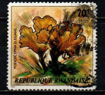 RWANDA - 1980 - Mushroom: Podoscypha Elegans - USATO - Used Stamps