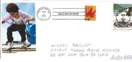 2023. Art Of The Skateboard.  FDC Woodburn. Oregon, Letter Sent To Andorra (Principat) - 2011-...