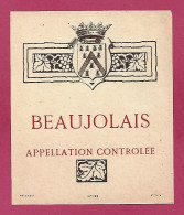 étiquette De Vin Beaujolais Blason - Beaujolais