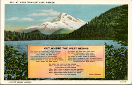 Oregon Mount Hood From Lost Lake With Poem Out Where The West Begins By Arthur Chapman  - Altri & Non Classificati