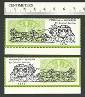 B57-20 CANADA-USA Winnipeg Pembina Bileski Local Post 1976 MNH - Vignettes Locales Et Privées