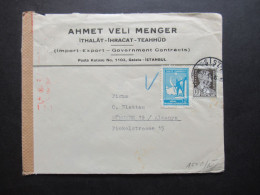Türkei 1942 Zensurbeleg / Zensurstempel Und Verschlussstreifen Umschlag Ahmet Veli Menger Istanbul - München - Covers & Documents