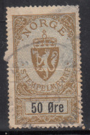 50 Ore Used Revenue, Norway,  - Fiscale Zegels