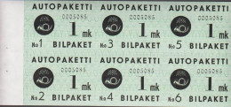 1949-1950. FINLAND. AUTOPAKETTI - BILPAKET. Rose And Triangels.__ 1 Mk. Complete Bookletpane Wi... (Michel 1) - JF533867 - Postbuspakete