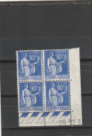 ///  FRANCE   ////     Type Paix  N° 368  ** 90cts Bleu  Coin Daté  Micro Adhérences Voir Scan - ....-1929