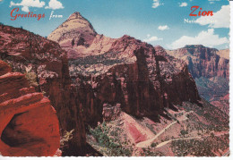 Carte Postal (122986) Zion National Park Utah Mt Carmel Highway Timbre USA10c 4 Aout 1980 - Zion