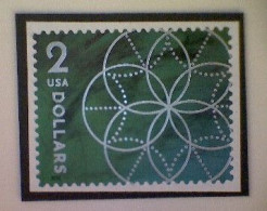 United States, Scott #5700, Used(o), 2022, Floral Geometry, $2, Silver And Green - Oblitérés