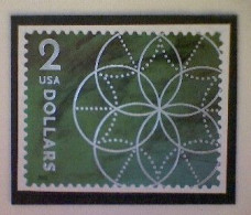 United States, Scott #5700, Used(o), 2022, Floral Geometry, $2, Silver And Green - Oblitérés