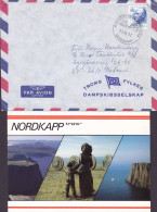 Norway TROMS FYLKES DAMPSKIBSSELSKAB Sonderstempel 'Hammerfest-Honningsvág' NORDKAPP 1992 Cover Brief RØDOVRE Denmark - Lettres & Documents