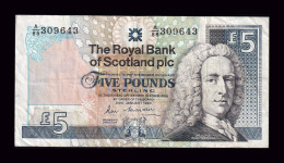 Escocia Scotland 5 Pounds Esterlinas 1990 Pick 352a Bc/+ F/+ - 5 Pond