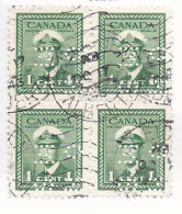 18800) Canada 1942 OHMS Block - Perfins