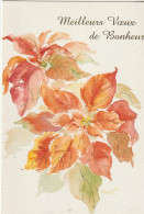 Carte Depliante Tressée Garnie De Dorure Reproduction D'une Aquarelle Peinte (Eclatante Rose De Noel) Par RUTH CHRISTERS - Watercolours