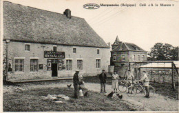 Macquenoise (belgique ) Café  "A La Masure"  Cyclistes  Plaque Extralliés Animée N'a Pas Circulé - Momignies