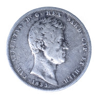 ROYAUME DE SARDAIGNE 5 Lire Charles Albert 1833 Gênes - Italian Piedmont-Sardinia-Savoie