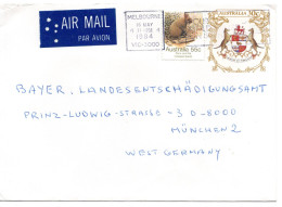 67190 - Australien - 1984 - 30c Wappen GAUmschl M ZusFrankatur Per Lp MELBOURNE - ... -> Westdeutschland - Lettres & Documents