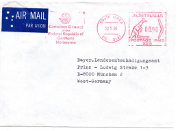 67191 - Australien - 1986 - 90c AbsFreistpl A LpBf SOUTH YARRA -> Westdeutschland, Abs: Dt. Generalkonsulat Melbourne - Covers & Documents