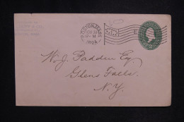 ETATS UNIS - Entier Postal Commercial De Boston En 1898 Pour New York  - L 144245 - ...-1900