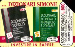 G 289 C&C 2331 SCHEDA TELEFONICA USATA DIZIONARI SIMONE 2^A QUALITÀ VARIETA' OCR - Erreurs & Variétés