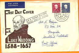 99277 - IRELAND Eire - POSTAL HISTORY - FDC COVER To East Africa 1957 WADDING - Brieven En Documenten
