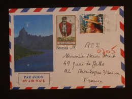 BU8 POLYNESIE BELLE LETTRE   1985  PAPEETE A  BOULOGNE    FRANCE  ++ AFF. PLAISANT++ - Covers & Documents