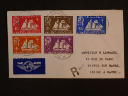 BU8 ST PIERRE MIQUELON BELLE LETTRE FRANCE LIBRE 1945  A  VAIRES  FRANCE  ++ AFF. PLAISANT++ - Brieven En Documenten