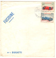 MONACO, 1967, 1er Jour , N° 708 Et 713, Automobiles Alfa Et Bugatti Enveloppe Pub Pommade Fucidine  Laboratoire  LEO - Brieven En Documenten