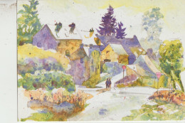 Carte Depliante Aquarelles ( Doelan La Vieille Ecole ) Peint Par ANDRE MEHU - Watercolours