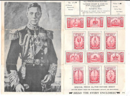 GB George Vl -  Coronation Souvenirs Of The King's Regalia ( 12 RED  Labels Hinged) See Scan & Notes - Nuevos