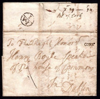 1754 EL From Jemmett Browne, Bishop Of Cork, With Superb Tiny CORK, To Henry Boyle, Speaker Of The House Of Commons - Voorfilatelie