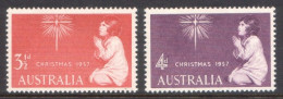 1957 - Australia CHRISTMAS Xmas Noel - Set 2 Stamps MLH - Nuovi