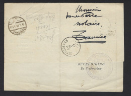 1919 Document Vredegerecht Van St. Nicolaas Naar TEMSCHE Dd. 14/1/1919 ; Details En Staat Zie 4 Scans ! LOT 268 - Variétés/Curios.
