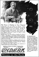 Undark Radium Luminous Material Dials Watches Clocks Shines In Dark - Advertising 1921 (Photo) - Objetos