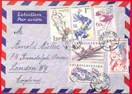 Aa0625 - CZECHOSLOVAKIA - Postal History - COVER  1961 Sport RUGBY Football ICESKATING - Covers & Documents
