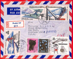 Aa0634 - CZECHOSLOVAKIA - Postal History -  REGISTERED COVER 1970 Skiing SPORT - Lettres & Documents