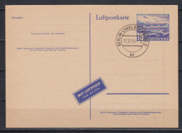 Berlin Luftpostkarte FDC MiNo. P 16a Versandstellen-o 1.Tag (Michel Unbekannt, Als FDC Selten) - Postkarten - Gebraucht