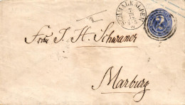 Thurn U Taxis, Ganzsache U11 Von Schmalkalden Nach Marburg Versandt - Lettres & Documents