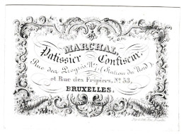 Carte Porcelaine, Porseleinkaart, Marchal, Patissier Confiseur, Bruxelles, Dim:93 X67mm - Porcelaine