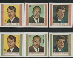 THEMATIC  FAMOUS PEOPLE: MARTIN LUTHER KING, JOHN AND ROBERT KENNEDY  (IMPERFORATED) - GUINEE - Martin Luther King