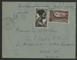 CONGO RECOMMANDE DE FORTUNE En 1948, DOLISIE BRAZAVILLE PARIS Timbres D'A. E. F. N° 226 + 217 TB - Lettres & Documents