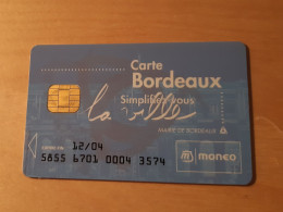 JOLIE CARTE MONEO PORTE MONNAIE ELECTRONIQUE VILLE DE BORDEAUX !!! - Monéo