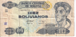 BILLETE DE BOLIVIA DE 10 BOLIVIANOS DEL AÑO 1986 (BANKNOTE) - Bolivië