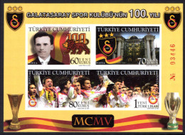 Turkey 2005 Galatasary Sports Club Imperf Souvenir Sheet Unmounted Mint. - Unused Stamps