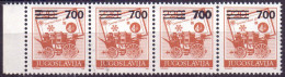 JUGOSLAVIA - ERROR  STAGECOACH  OVPT.   THICK NUMBERS VALUE  St.of 4x - **MNH - Geschnittene, Druckproben Und Abarten