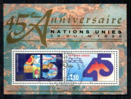 UNO-GENF Block 6, Bl.6 FD Canc. - 45 Jahre UNO, 45 Yeats Of UN, 45e Anniversaire De L'ONU - UN GENEVA / ONU GENÈVE - Hojas Y Bloques