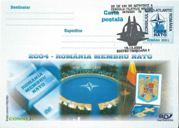224  Elargissement De L'OTAN : Entier (c.p.) Roumanie, 2004 - NATO Membership Of Romania. Stationery Postcard - NATO